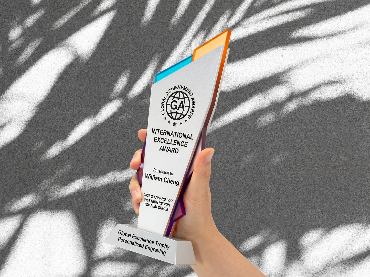 Custom Aero Aluminum & Glass Corporate Award Trophy
