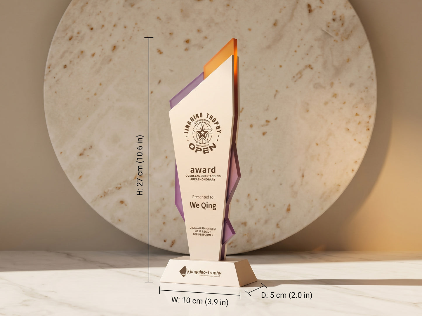 Custom Aero Aluminum & Glass Corporate Award Trophy