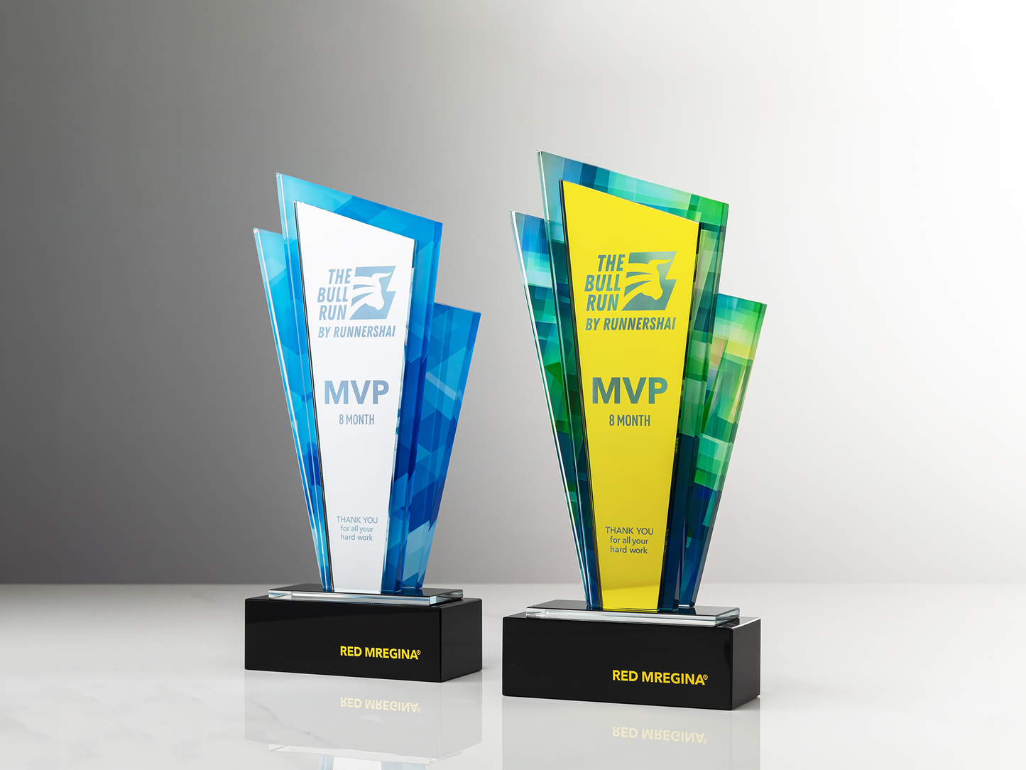 Custom Velocity Layered Glass & Crystal Award Trophy