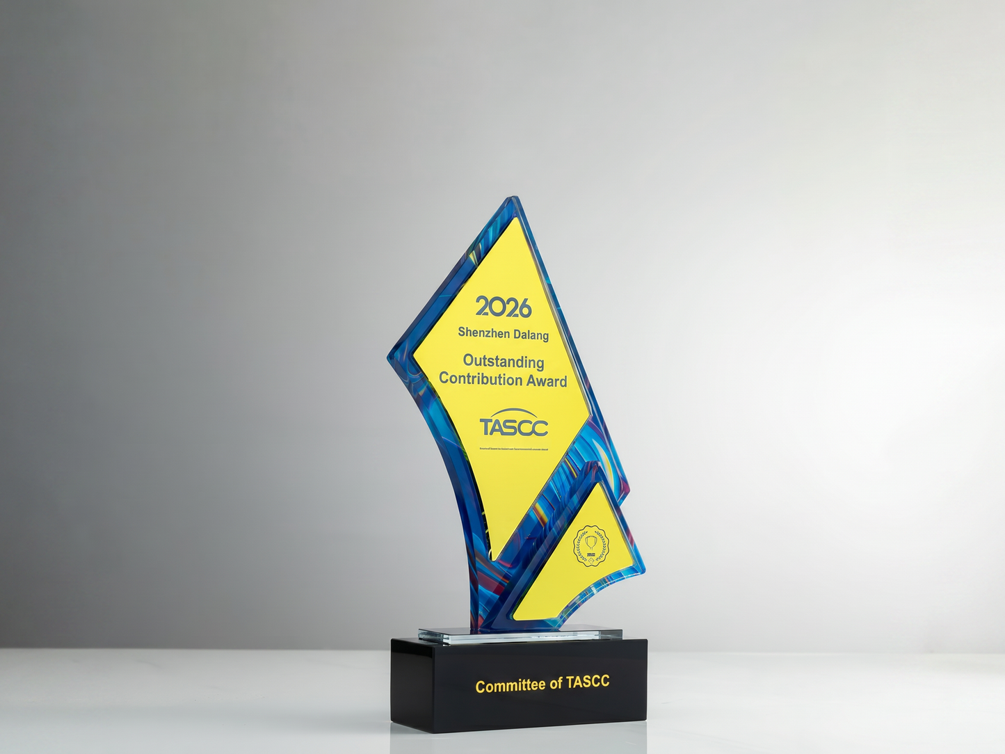 Custom Bolt Geometric Glass & Crystal Award Trophy