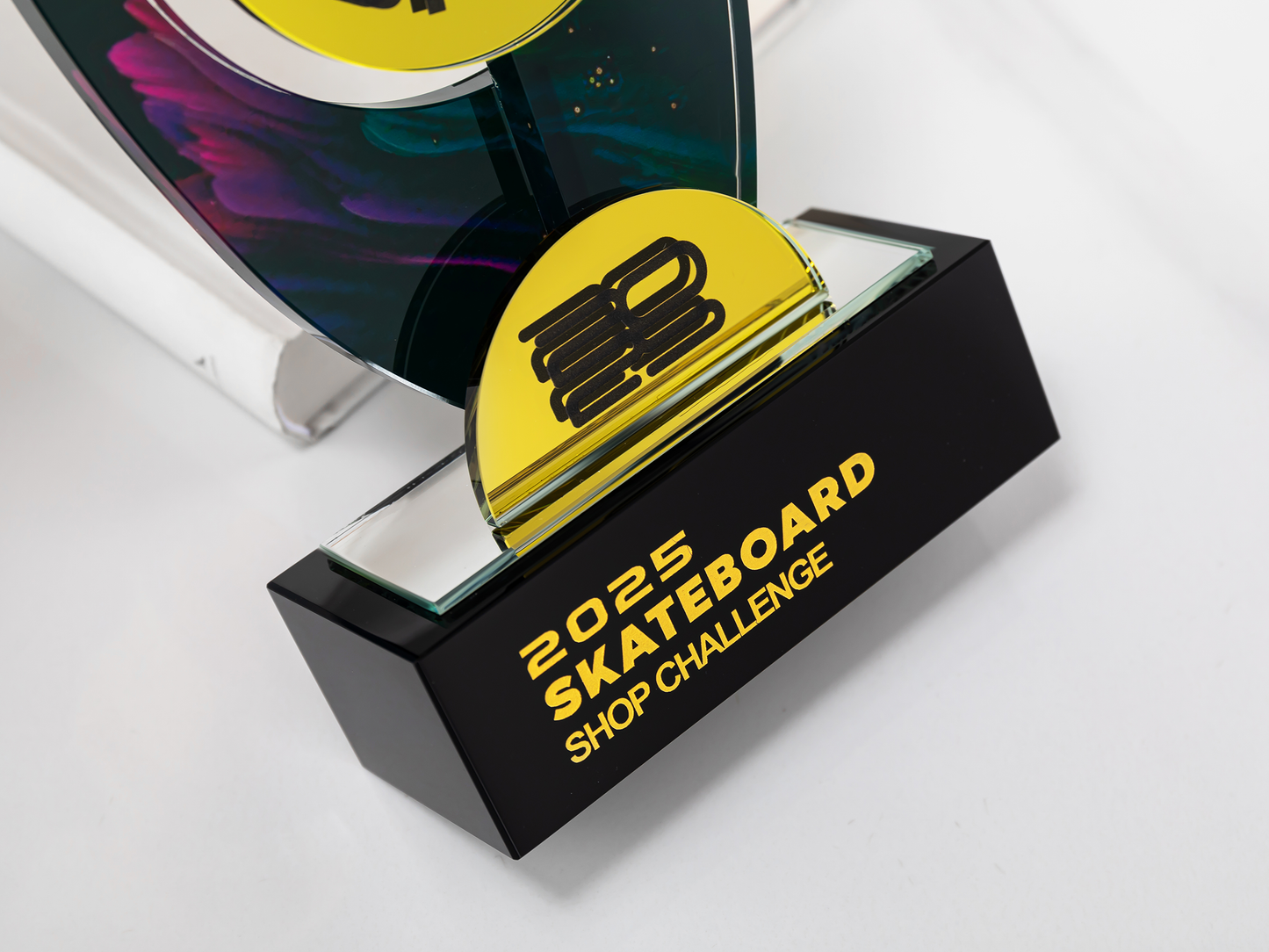 Custom Podium Glass & Crystal Place Award Trophy