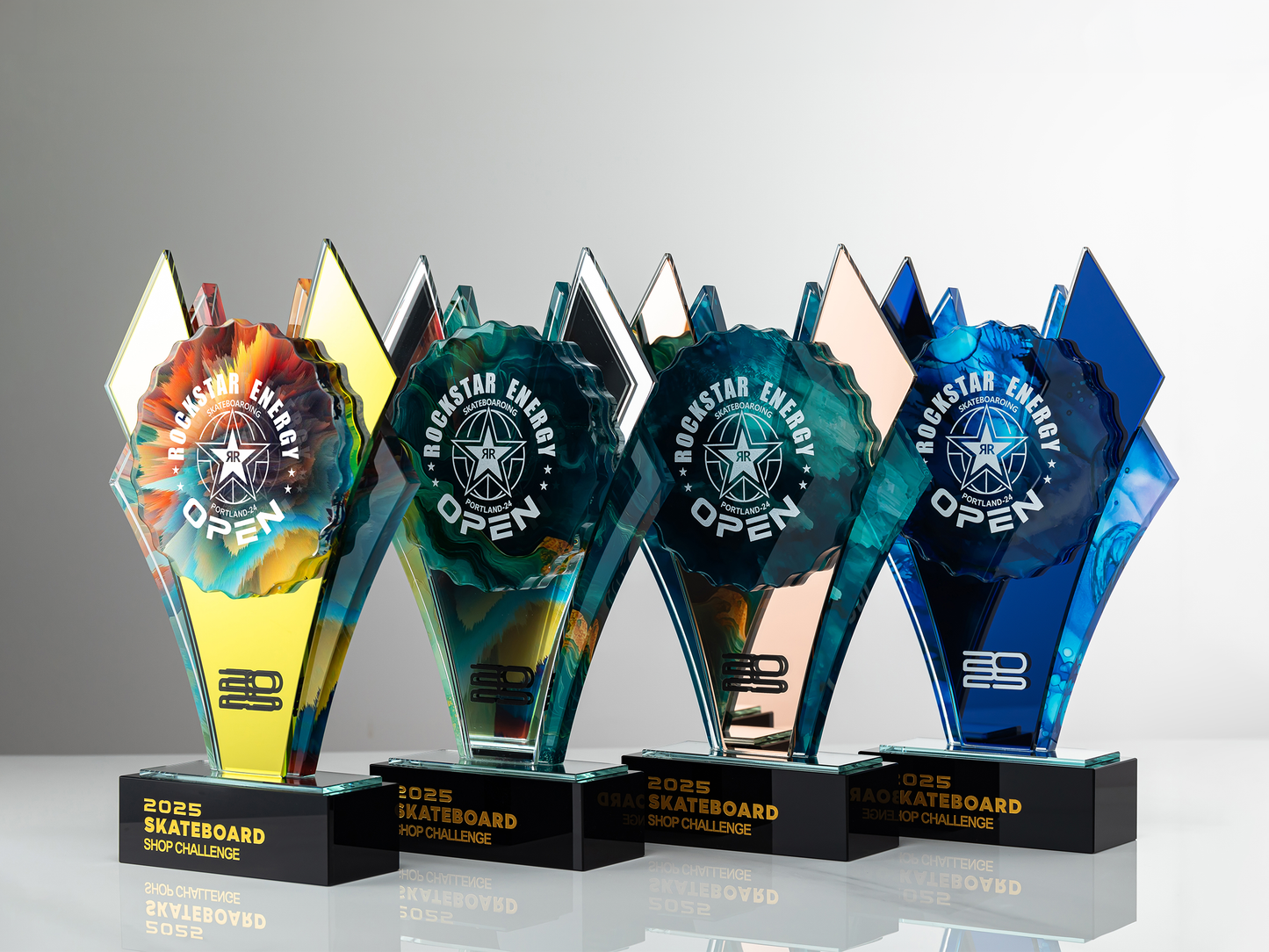 Custom Pinnacle Geometric Glass & K9 Crystal Award Trophy