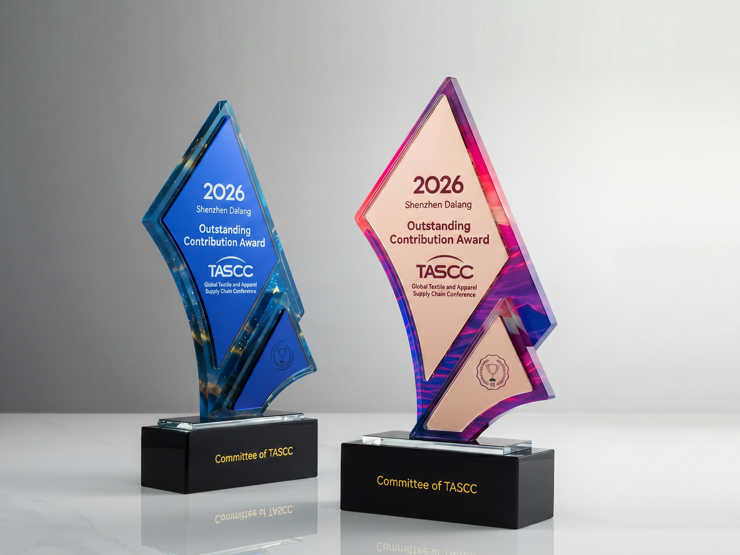 Custom Bolt Geometric Glass & Crystal Award Trophy