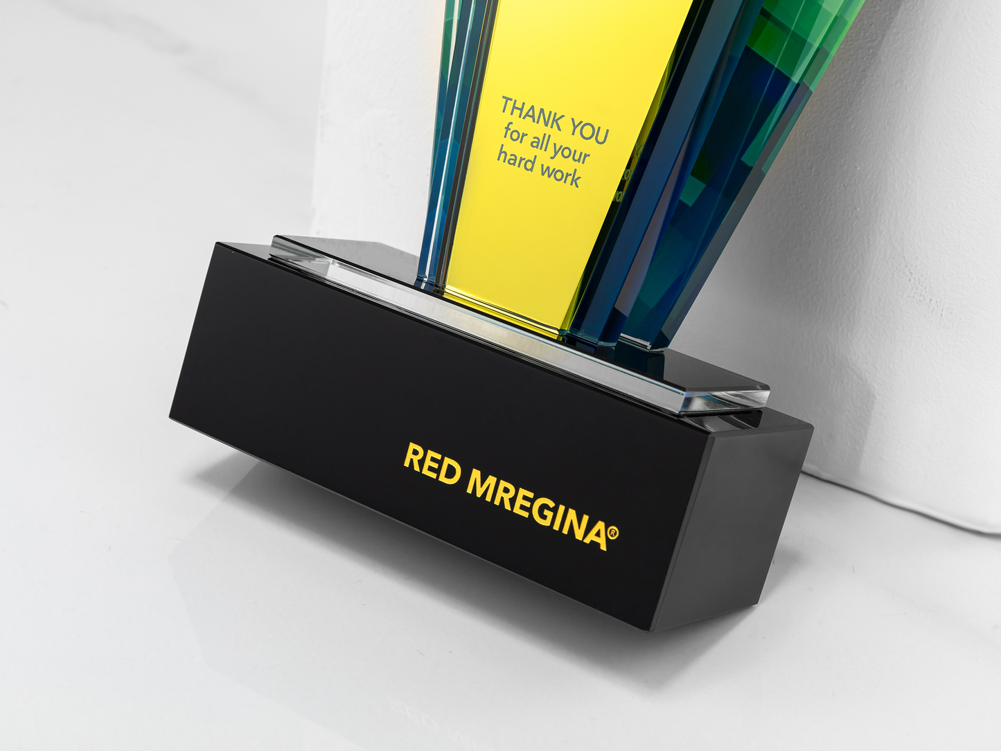 Custom Velocity Layered Glass & Crystal Award Trophy