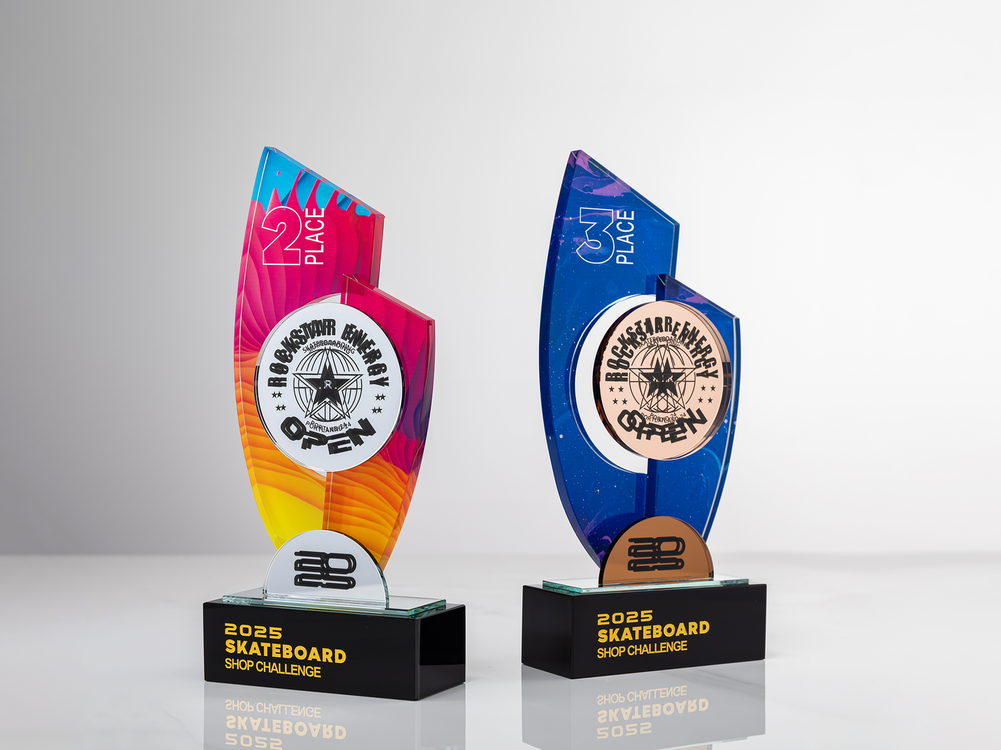 Custom Podium Glass & Crystal Place Award Trophy