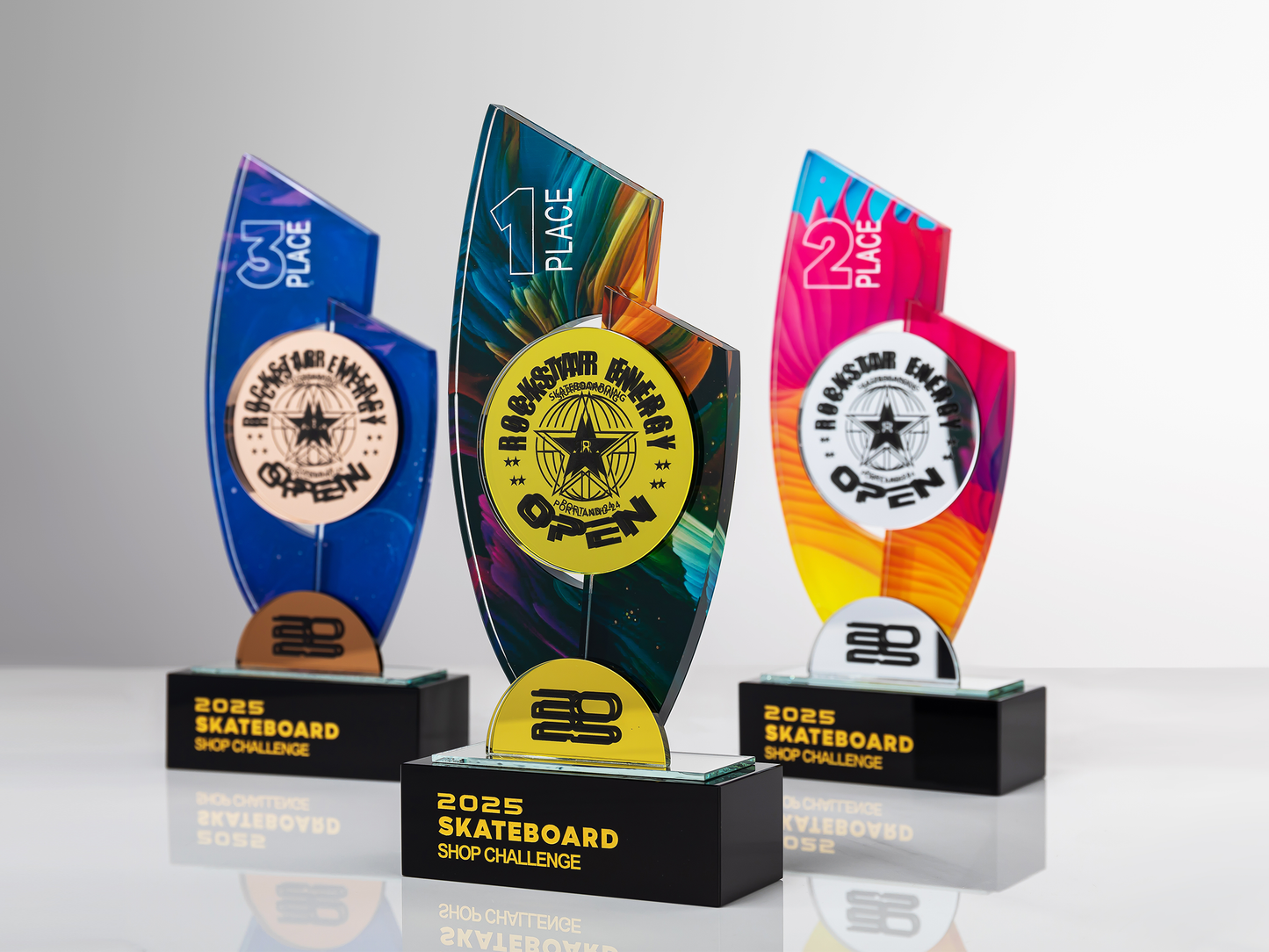 Custom Podium Glass & Crystal Place Award Trophy