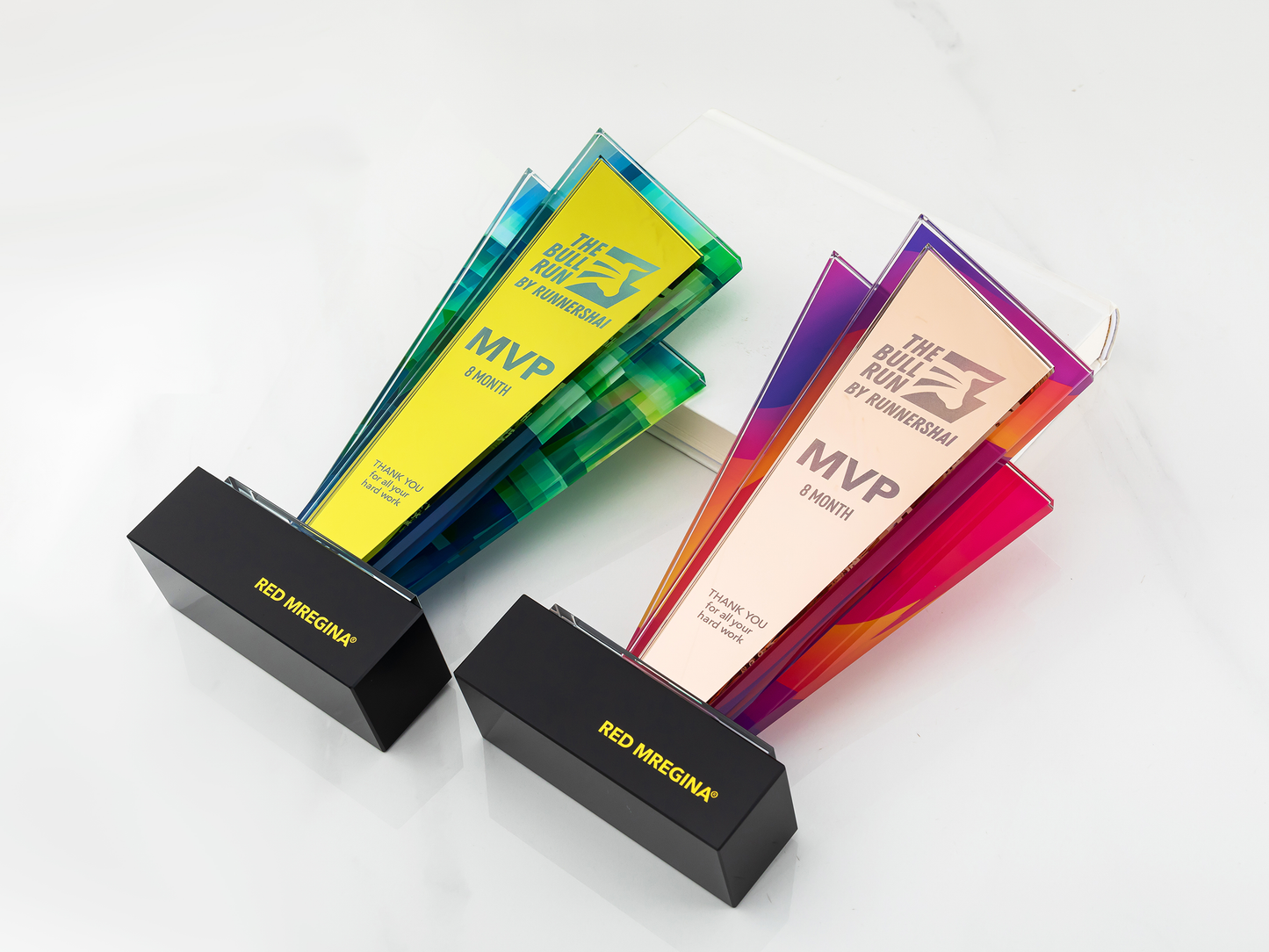 Custom Velocity Layered Glass & Crystal Award Trophy
