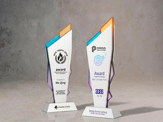 Custom Aero Aluminum & Glass Corporate Award Trophy