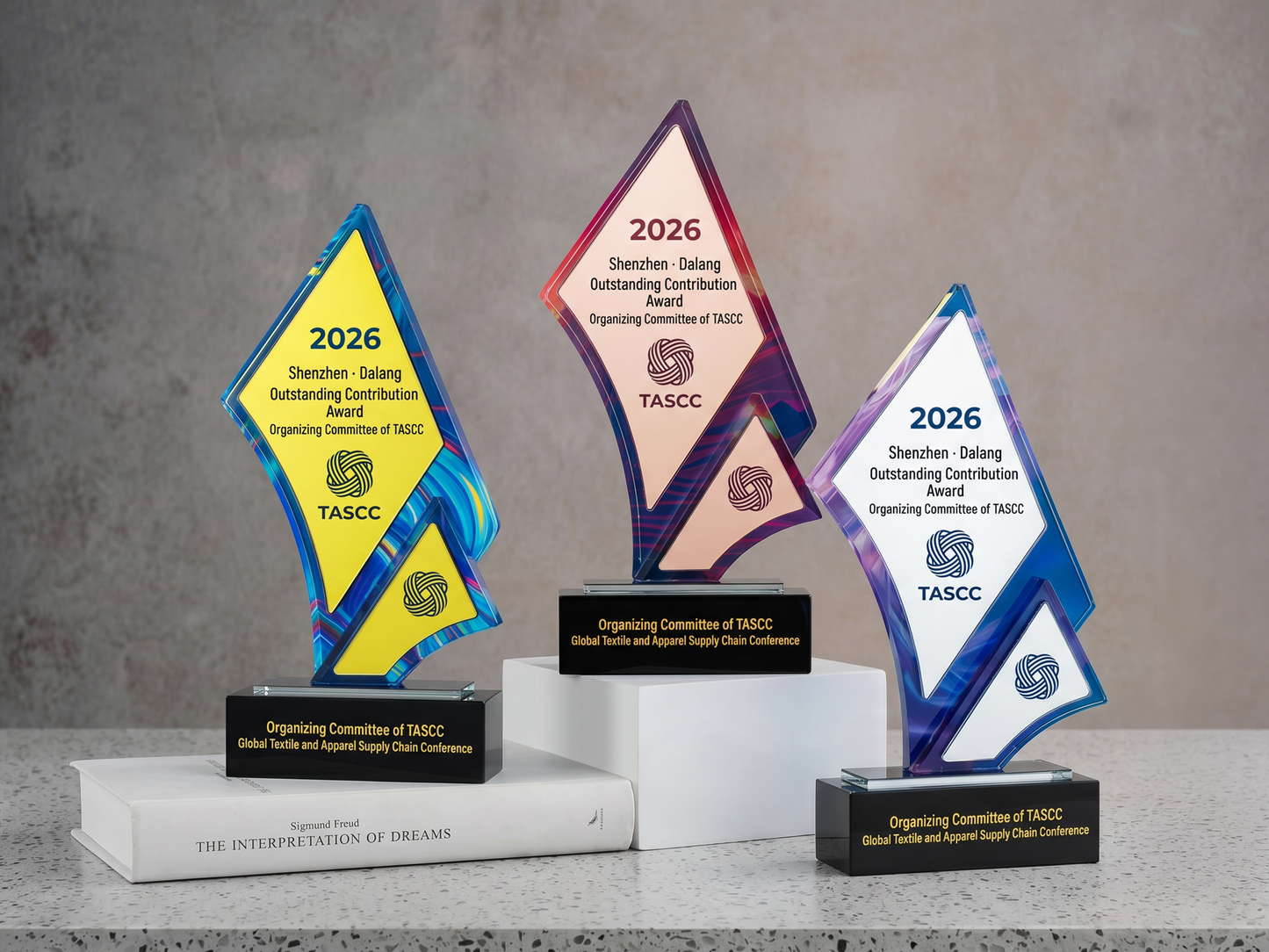 Custom Bolt Geometric Glass & Crystal Award Trophy
