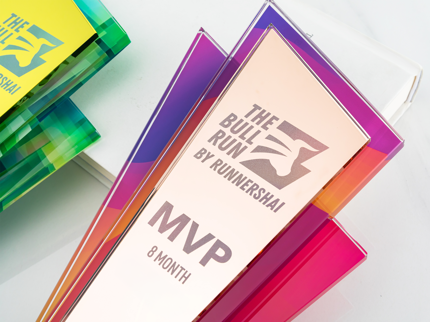 Custom Velocity Layered Glass & Crystal Award Trophy