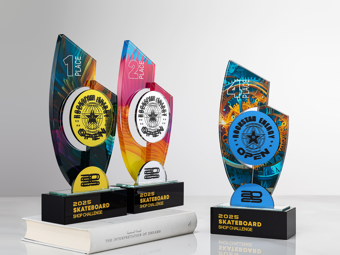 Custom Podium Glass & Crystal Place Award Trophy