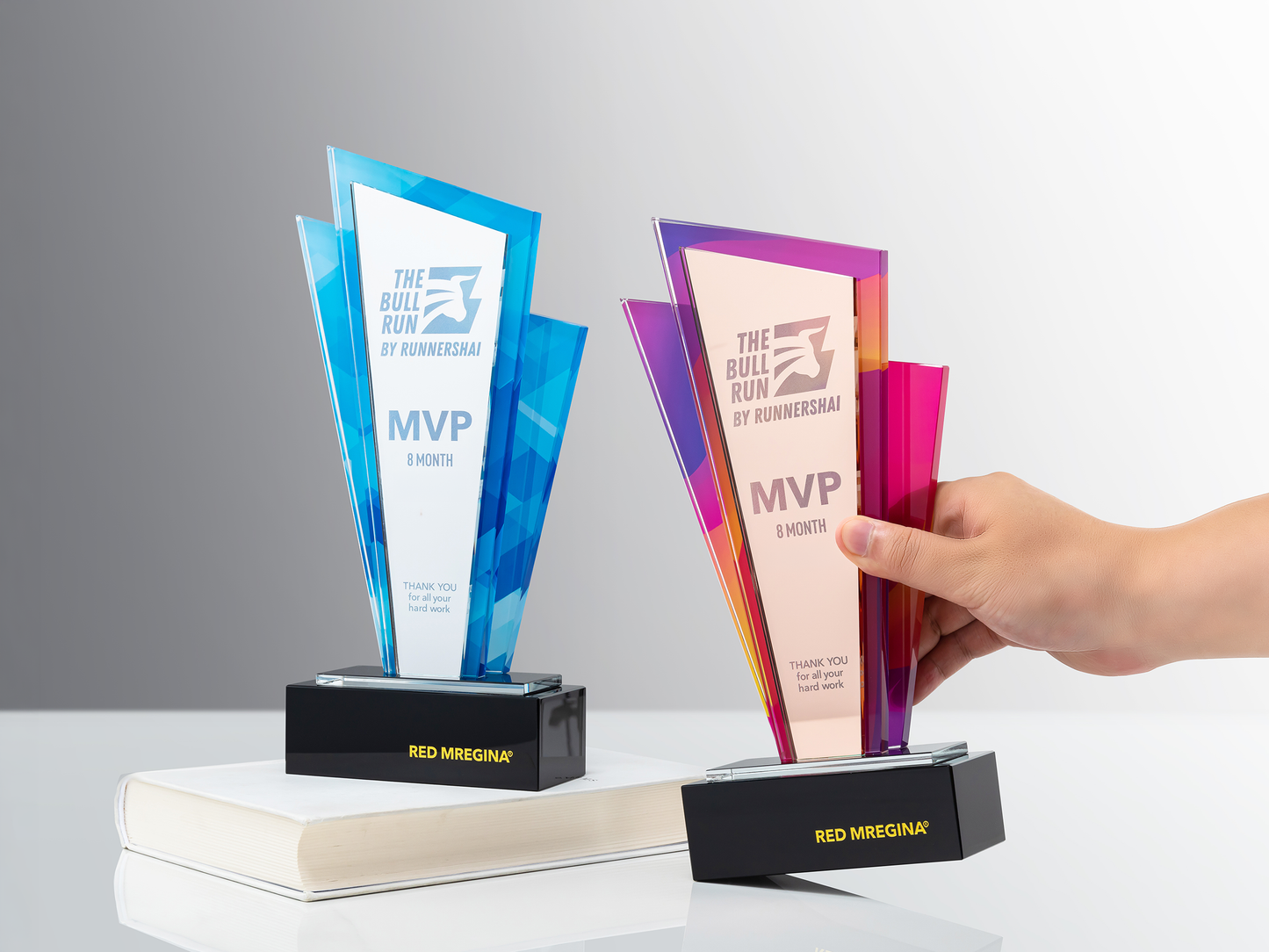 Custom Velocity Layered Glass & Crystal Award Trophy