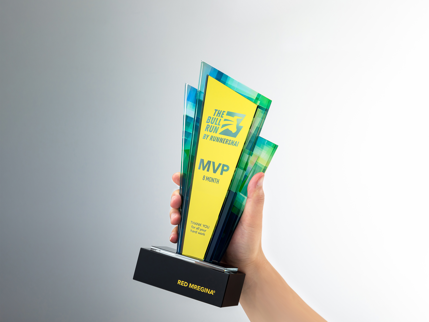 Custom Velocity Layered Glass & Crystal Award Trophy