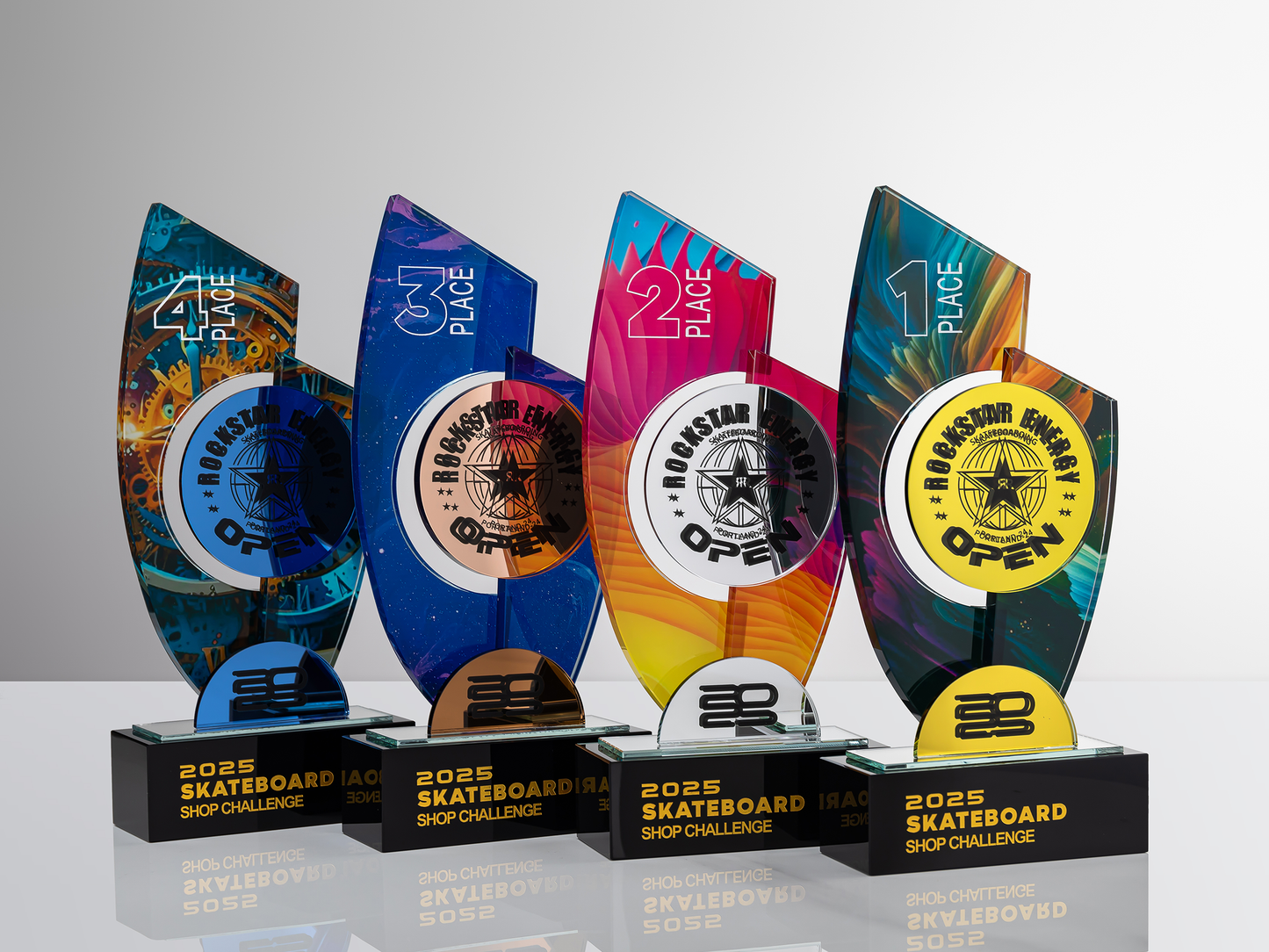 Custom Podium Glass & Crystal Place Award Trophy