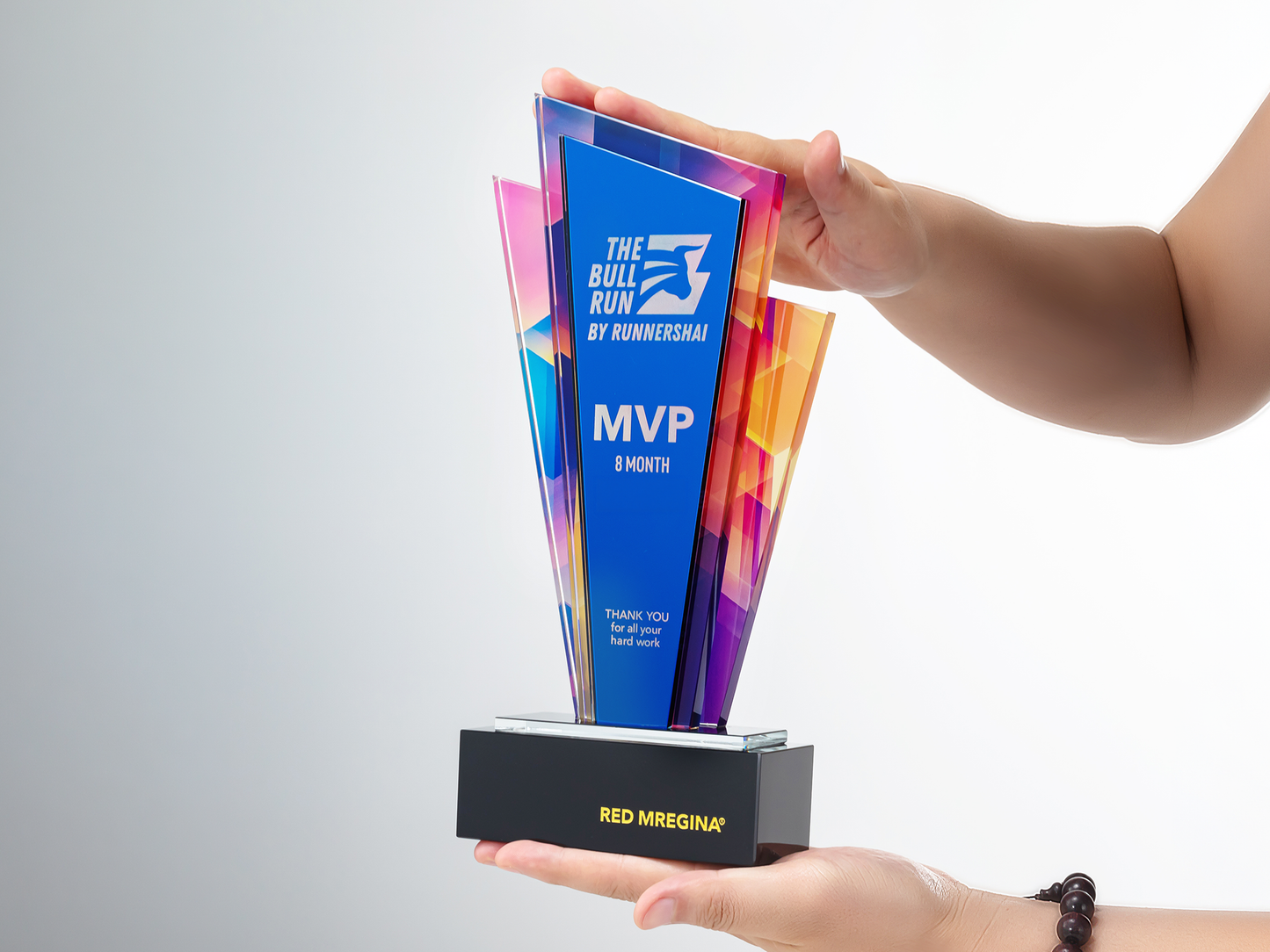 Custom Velocity Layered Glass & Crystal Award Trophy