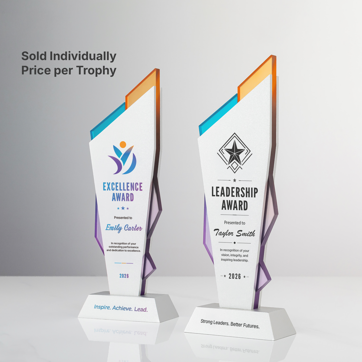 Aurora Spire Aluminum & Glass Award | Custom Logo Corporate Recognition Trophy